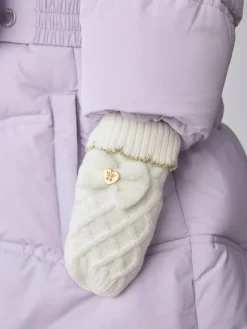 Baker by Ted Baker Girls Double Pom Eared Hat and Mittens Set^ Hats & Scratch Mitts|Hats, Gloves & Scarves