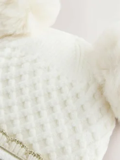 Baker by Ted Baker Girls Double Pom Eared Hat and Mittens Set^ Hats & Scratch Mitts|Hats, Gloves & Scarves