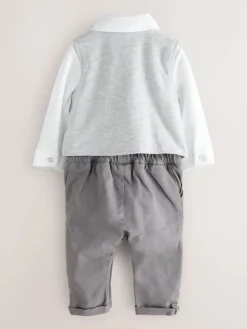 Hot Baker by Ted Baker Grey Smart Bow Tie Rompersuit