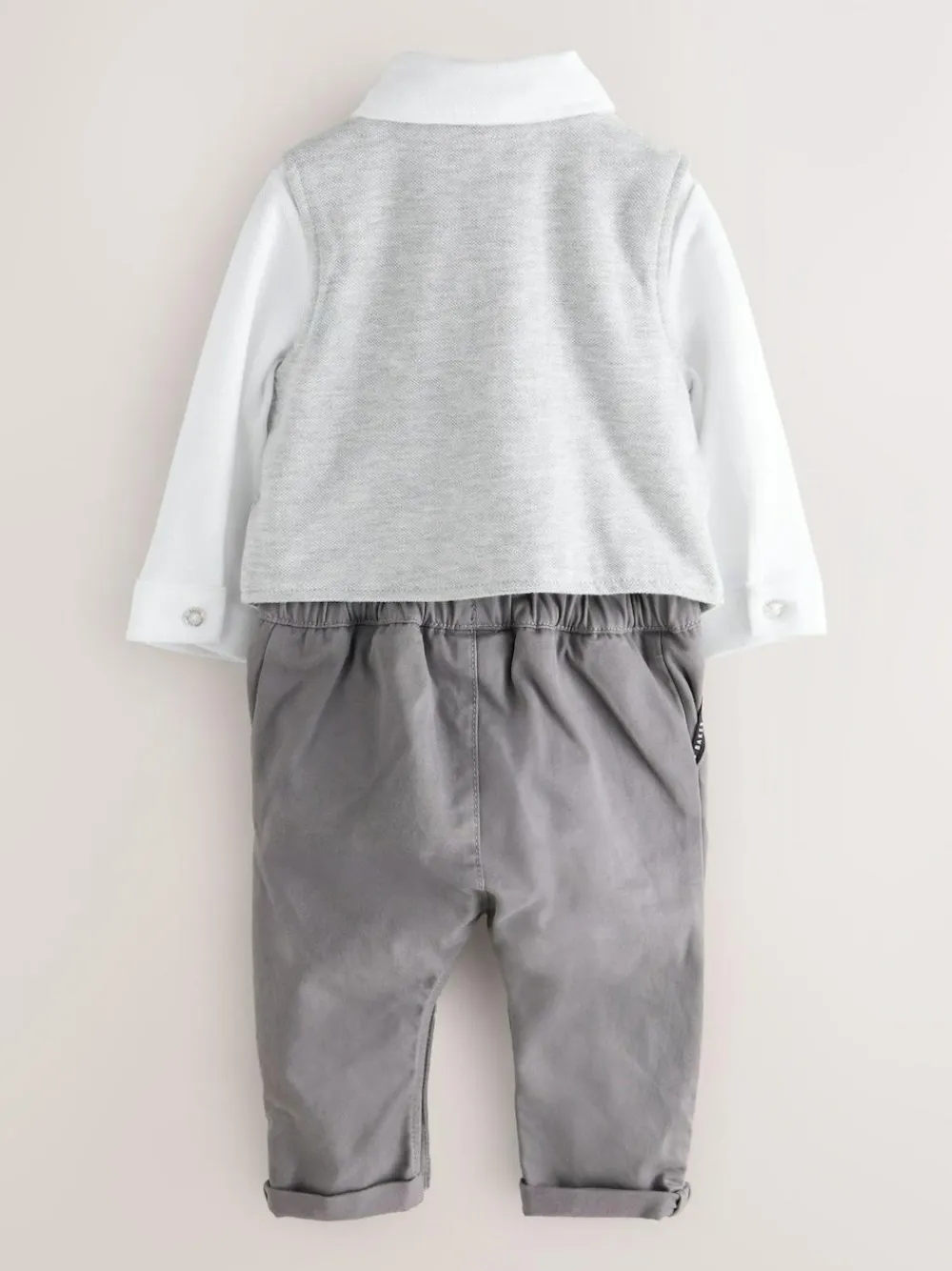 Hot Baker by Ted Baker Grey Smart Bow Tie Rompersuit