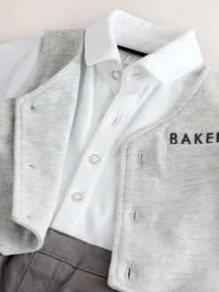 Hot Baker by Ted Baker Grey Smart Bow Tie Rompersuit