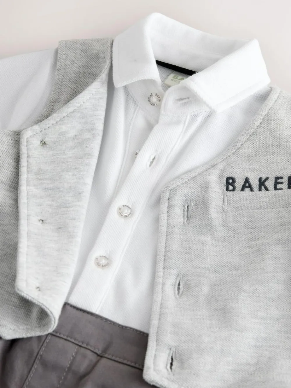 Hot Baker by Ted Baker Grey Smart Bow Tie Rompersuit