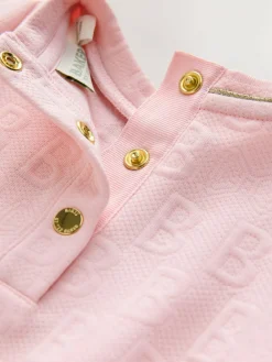 Online Baker by Ted Baker Jacquard Embossed Mesh Hem Dress Pink