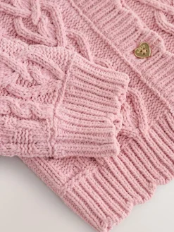 Outlet Baker by Ted Baker Knitted Corsage Cardigan Dusky Pink