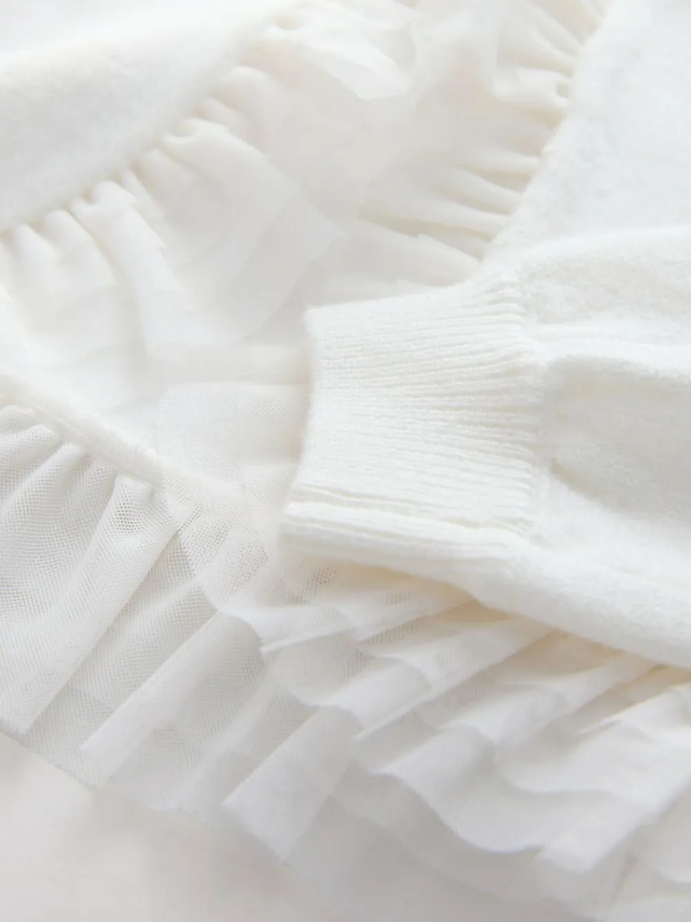 Baker by Ted Baker Knitted Mesh Ruffle Hem Cardigan^ Knitwear|Knitwear