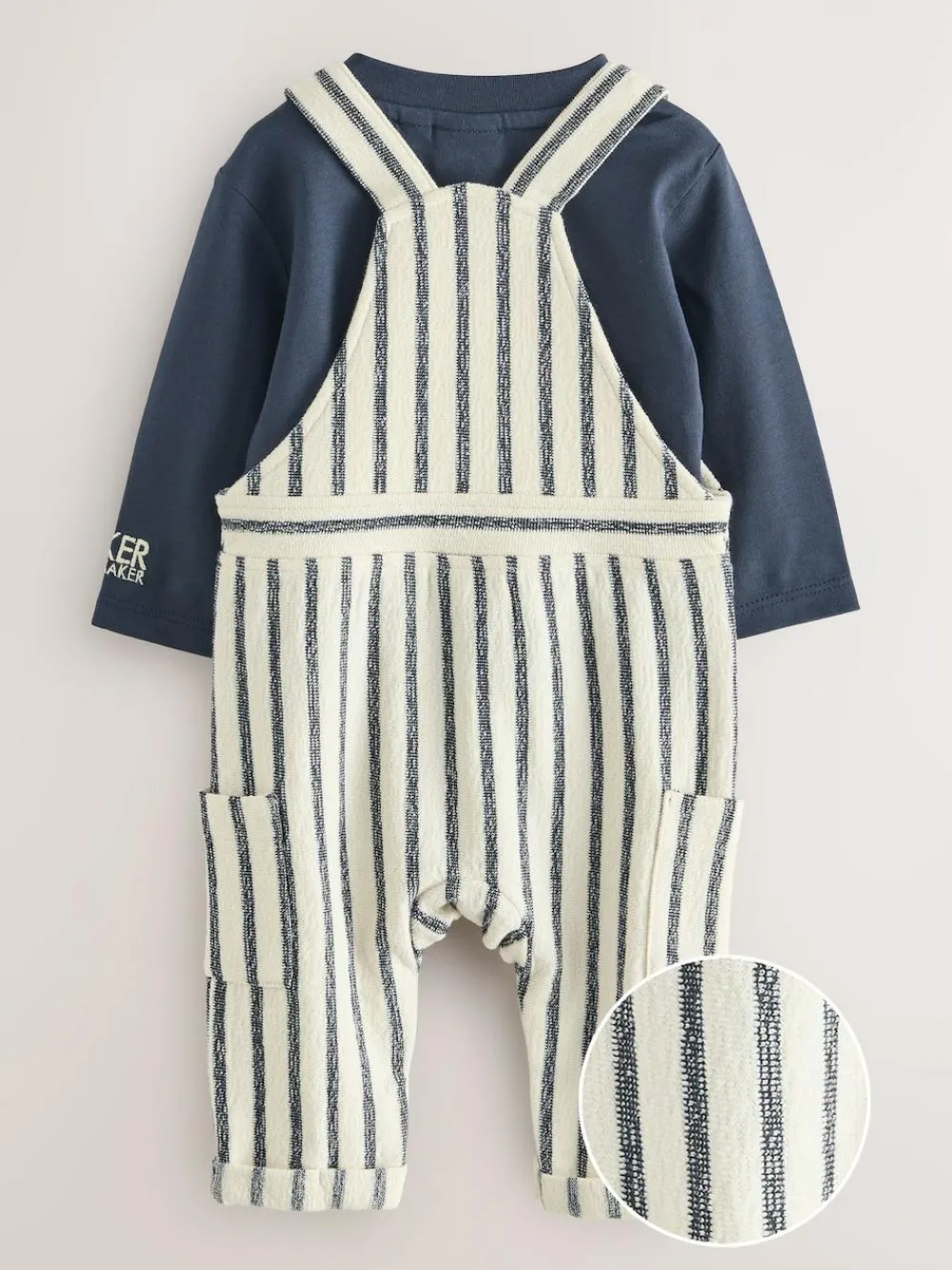 Baker by Ted Baker Long Sleeve T-Shirt and Striped Dungarees Set^BOY Dungarees