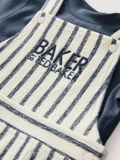 Baker by Ted Baker Long Sleeve T-Shirt and Striped Dungarees Set^BOY Dungarees