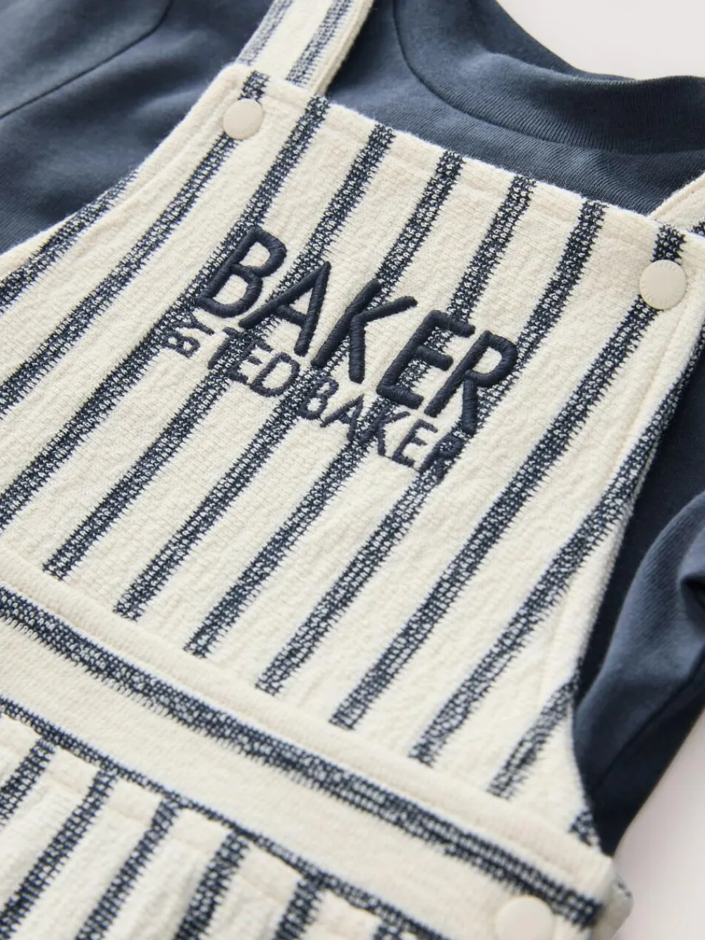 Baker by Ted Baker Long Sleeve T-Shirt and Striped Dungarees Set^BOY Dungarees