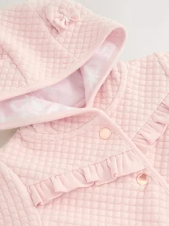 Discount Baker by Ted Baker Lurex Quilted Hooded Jacket Pink