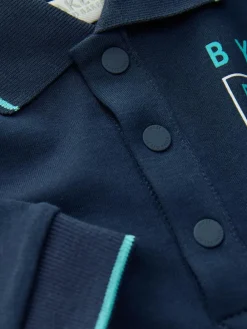 Baker by Ted Baker Navy Long Sleeve Graphic Romper^ Rompers & Overalls