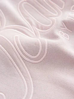 Best Baker by Ted Baker Oversized Satin Appliqué Back Print Pink/White Hoodie