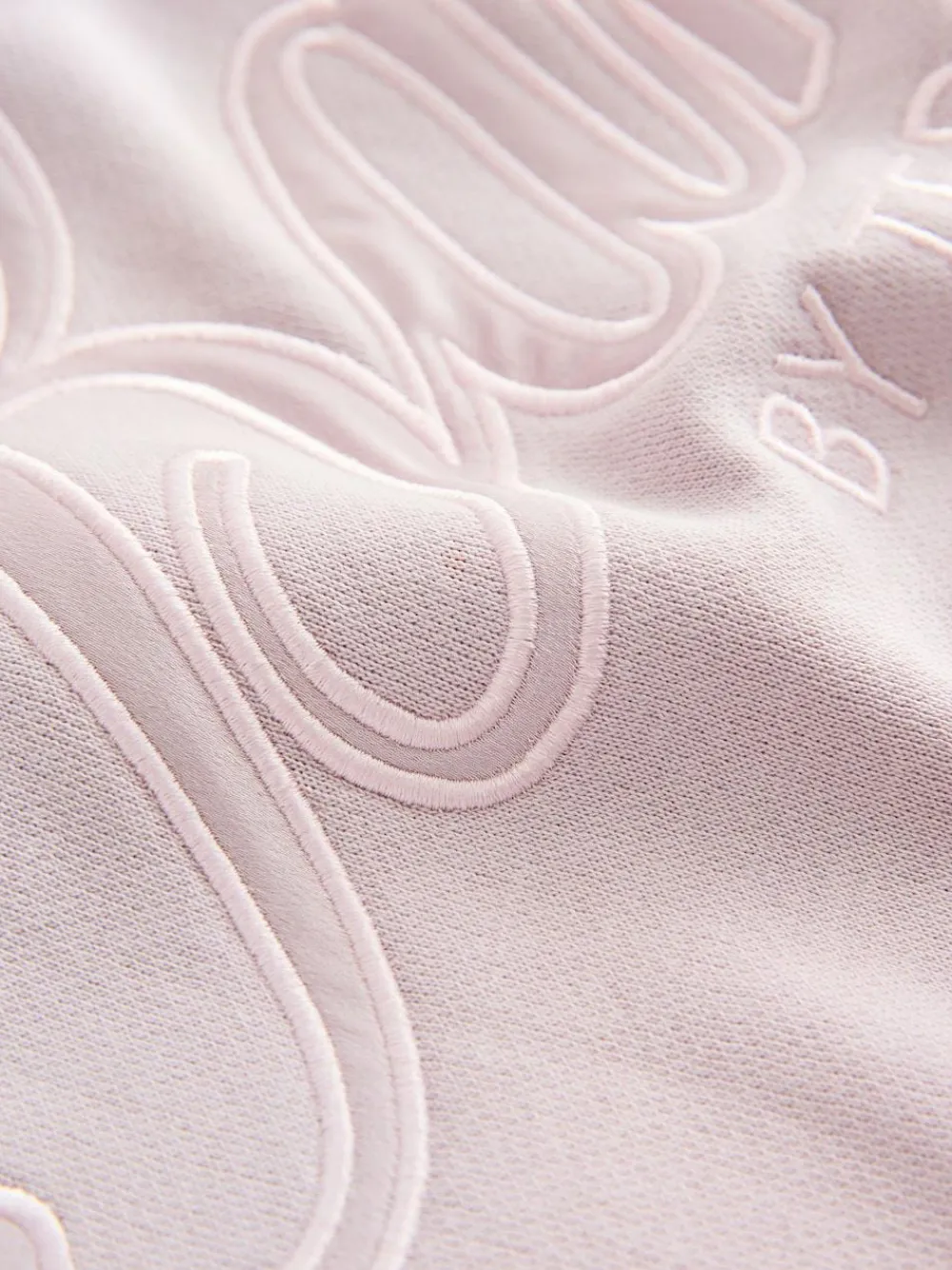 Best Baker by Ted Baker Oversized Satin Appliqué Back Print Pink/White Hoodie