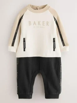 Baker by Ted Baker Panel Long Sleeve Romper^ Rompers & Overalls
