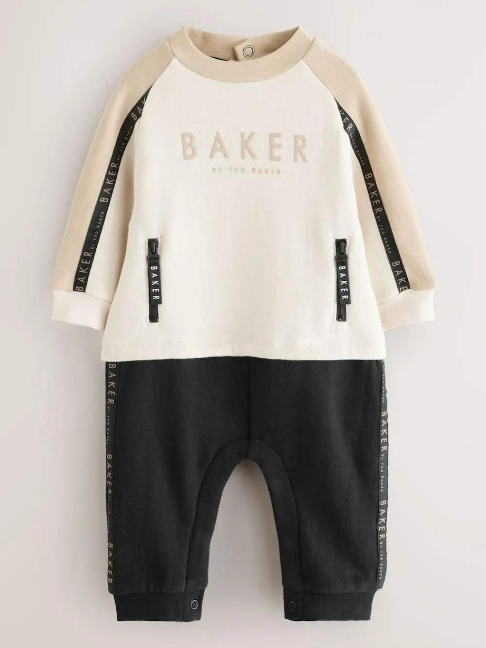 Baker by Ted Baker Panel Long Sleeve Romper^ Rompers & Overalls