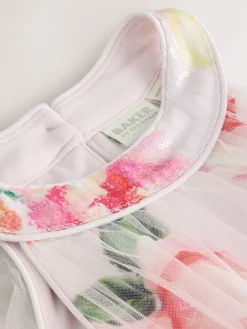 Baker by Ted Baker Pink 3D Fluffy Ruffle Mesh Overlay Halter Dress^ Dresses