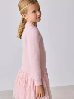 Best Baker by Ted Baker Pink Knitted Mesh Tulle Hem Dress