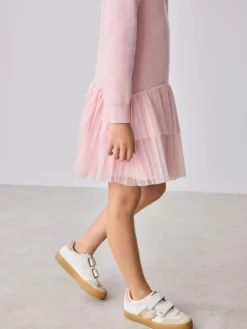 Best Baker by Ted Baker Pink Knitted Mesh Tulle Hem Dress
