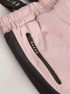 Baker by Ted Baker Pink Waterproof Logo-Tape Padded Ski Salopettes Trousers^ Pants & Leggings|Pants & Leggings