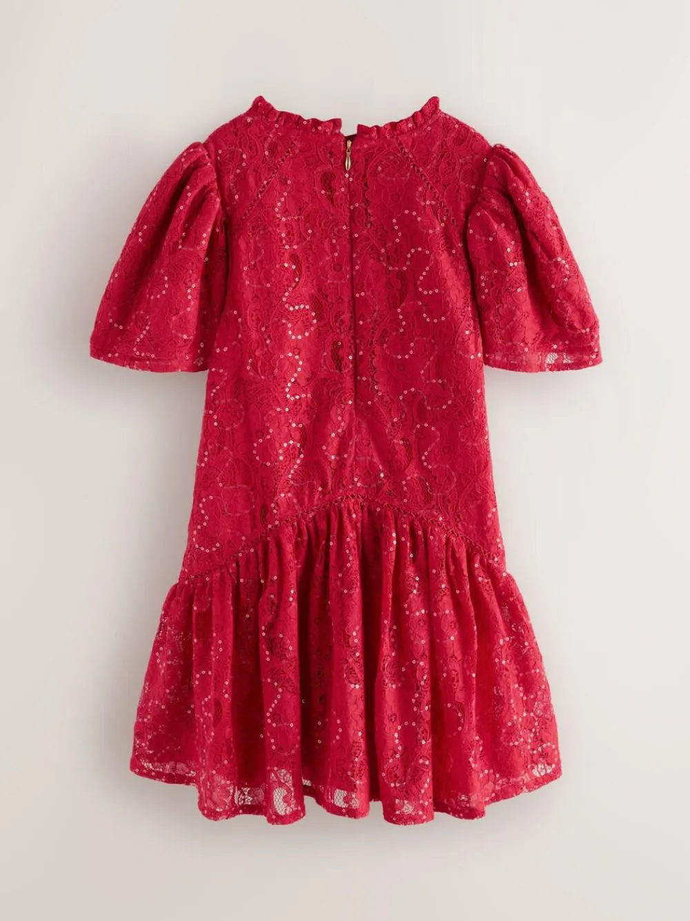 Discount Baker by Ted Baker Sequin Lace Angel Sleeve Dress Red