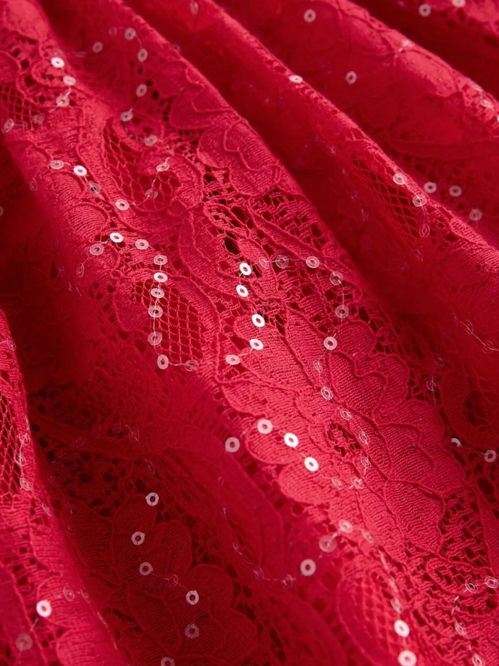 Discount Baker by Ted Baker Sequin Lace Angel Sleeve Dress Red