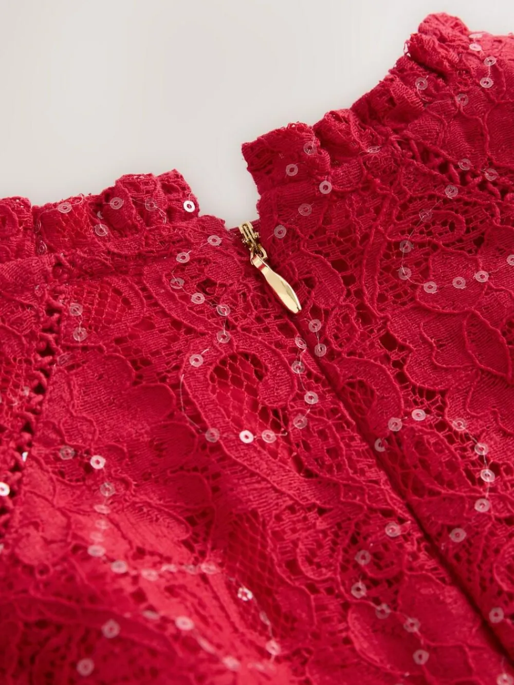 Discount Baker by Ted Baker Sequin Lace Angel Sleeve Dress Red