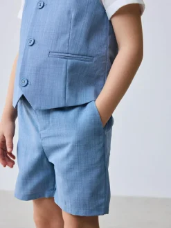 Online Baker by Ted Baker Shirt Waistcoat and Shorts Set Blue