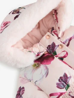 Baker by Ted Baker Shower Resistant Bubble Hem Padded Coat Pink