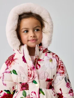 Baker by Ted Baker Shower Resistant Bubble Hem Padded Coat Pink