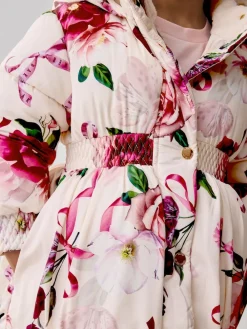 Baker by Ted Baker Shower Resistant Bubble Hem Padded Coat Pink