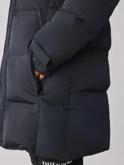 Hot Baker by Ted Baker Shower Resistant Longline Padded Coat Black