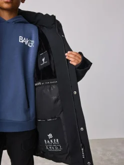 Hot Baker by Ted Baker Shower Resistant Longline Padded Coat Black