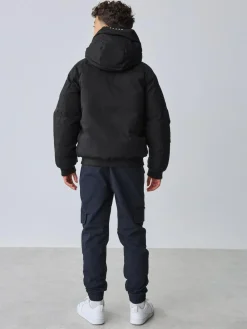 Hot Baker by Ted Baker Shower Resistant Padded Bomber Black Coat