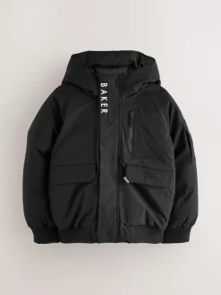 Hot Baker by Ted Baker Shower Resistant Padded Bomber Black Coat