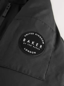 Hot Baker by Ted Baker Shower Resistant Padded Bomber Black Coat