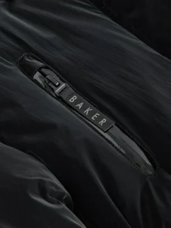 Clearance Baker by Ted Baker Shower Resistant Longline Belted Padded Black Parka