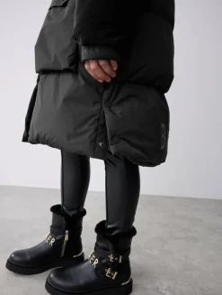 Clearance Baker by Ted Baker Shower Resistant Longline Belted Padded Black Parka