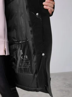 Clearance Baker by Ted Baker Shower Resistant Longline Belted Padded Black Parka