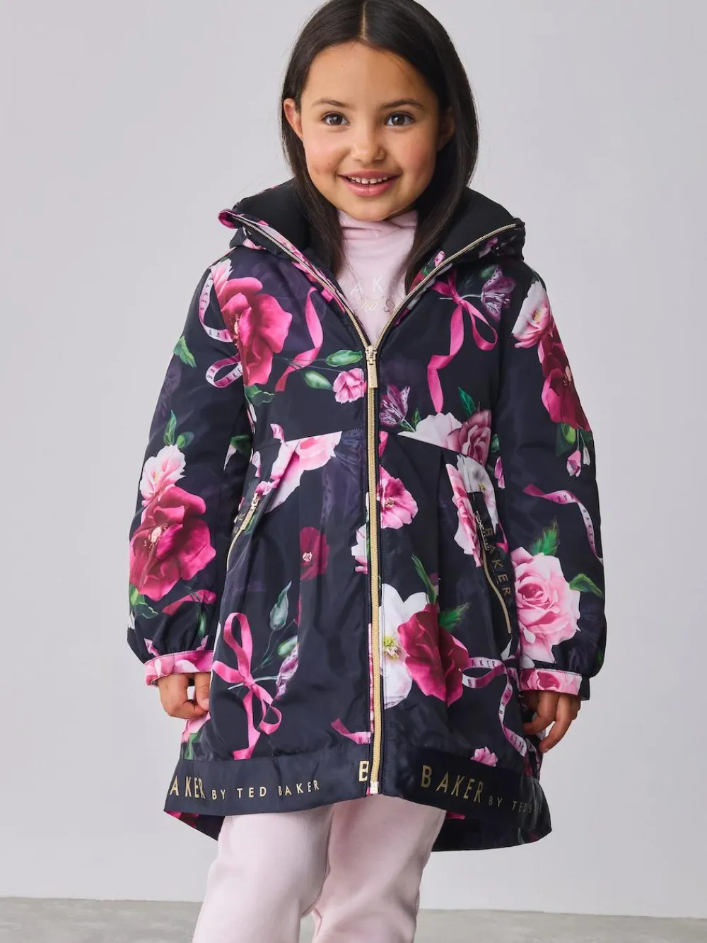 Baker by Ted Baker Shower Resistant Branded Hem Raincoat^ Jackets & Coats|Snowsuits & Coats