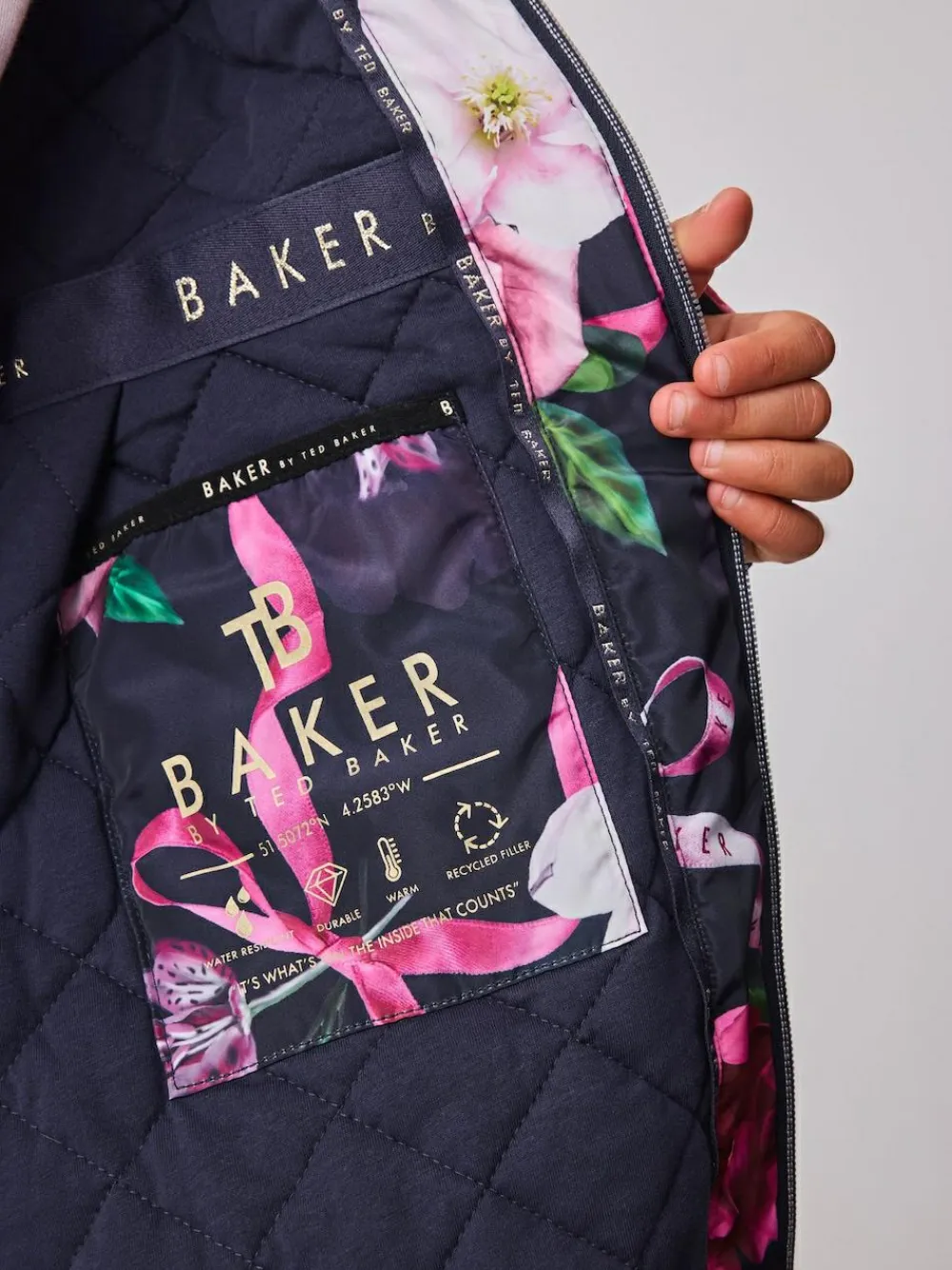 Baker by Ted Baker Shower Resistant Branded Hem Raincoat^ Jackets & Coats|Snowsuits & Coats