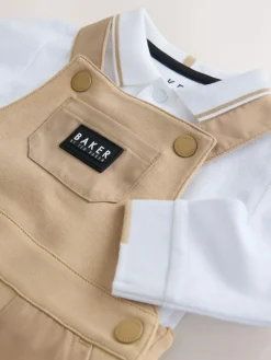 Baker by Ted Baker Stone Dungaree and Polo Shirt Set^BOY Dungarees