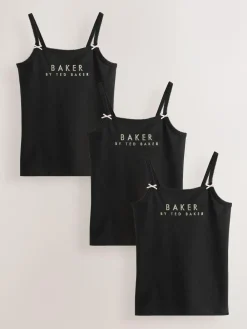 Hot Baker by Ted Baker Strappy Vests 3 Pack Black