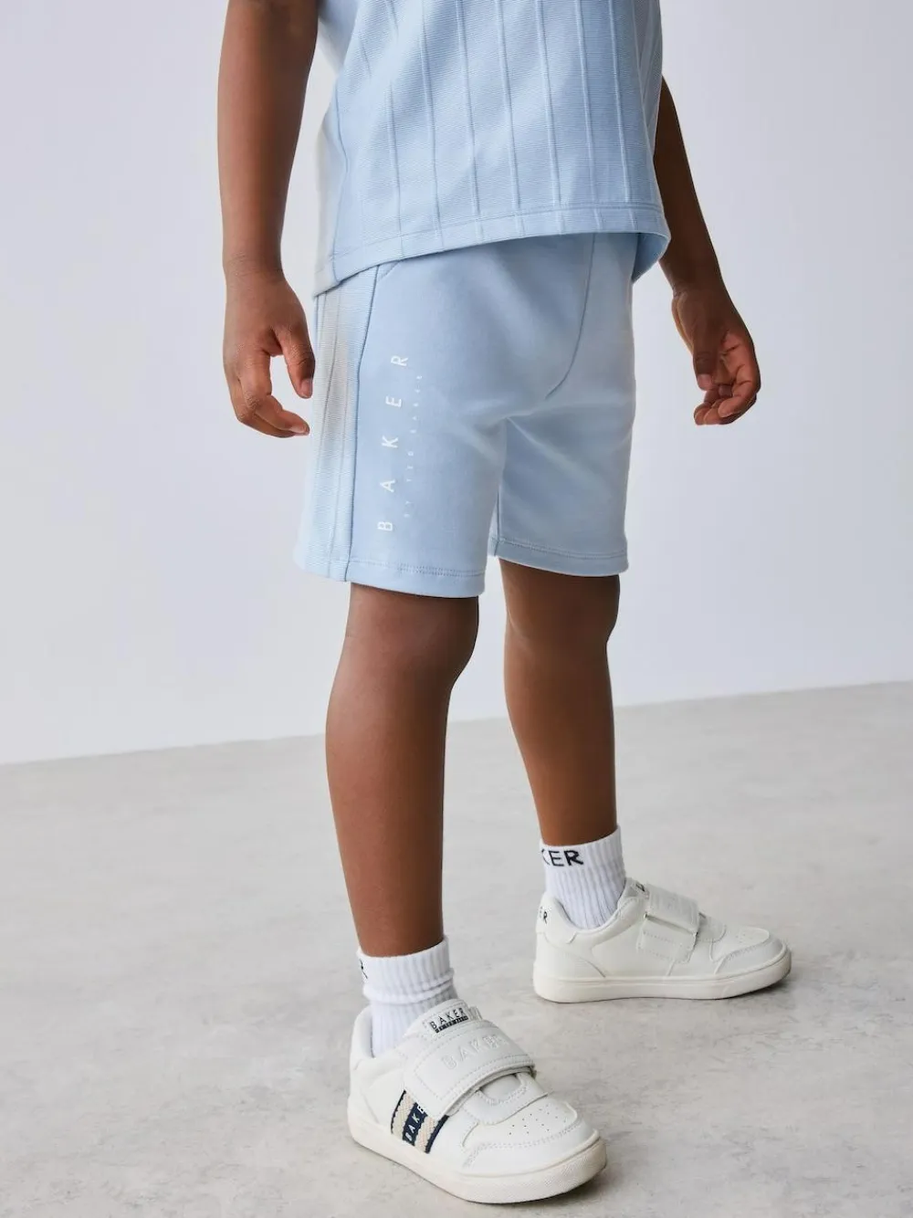 Sale Baker by Ted Baker Textured Polo Shirt and Shorts Set Blue