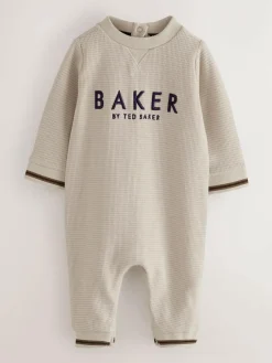 Baker by Ted Baker Textured Long Sleeve Romper^ Rompers & Overalls