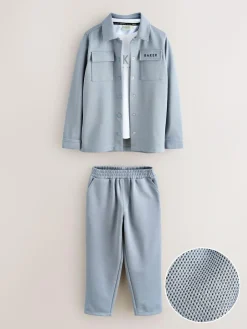 Baker by Ted Baker Textured Shacket, T-Shirt and Trousers Set^BOY Shirts