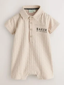 Best Baker by Ted Baker Textured Romper and Hat Set Stone