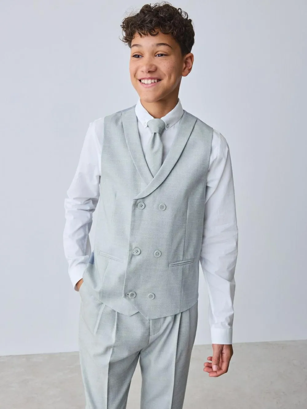 Discount Baker by Ted Baker Waistcoat, Shirt And Tie Set Grey