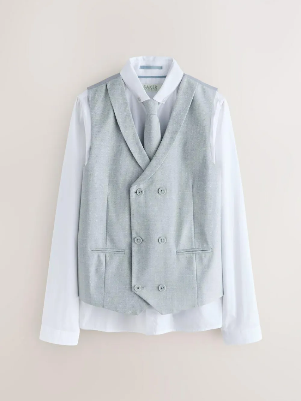 Discount Baker by Ted Baker Waistcoat, Shirt And Tie Set Grey