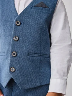 Online Baker by Ted Baker Waistcoat Shirt And Trousers Set Blue