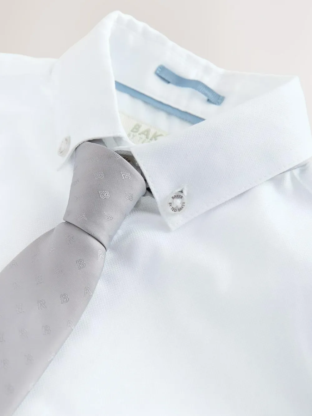 Best Baker by Ted Baker Waistcoat, Shirt And Tie Set Stone