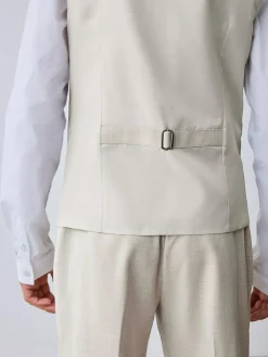 Best Baker by Ted Baker Waistcoat, Shirt And Tie Set Stone